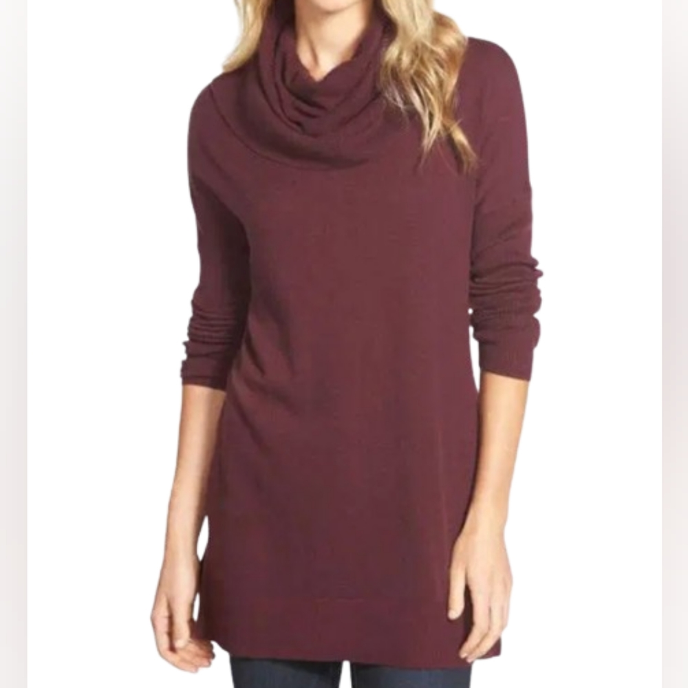 NWOT RD Style Cowl Neck Long Sleeve Oversized Sweater Burgundy sz Small